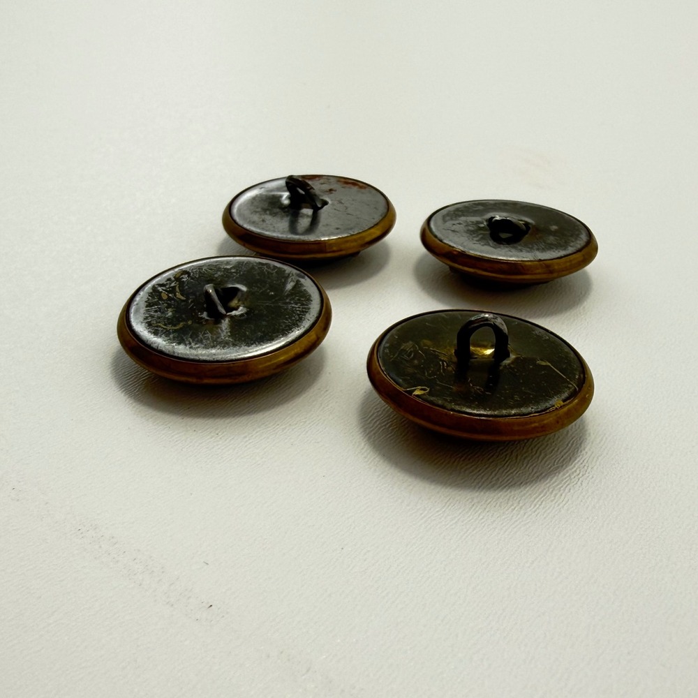 Vintage Heraldic Lion Crest Metal Blazer‎ Buttons Brass Gold Tone Set of 4 - Picture 10 of 10
